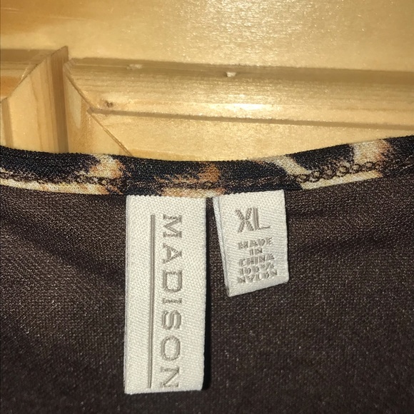 Madison cheetah leopard printed ruffle tiered layered dress size XL - Picture 3 of 3